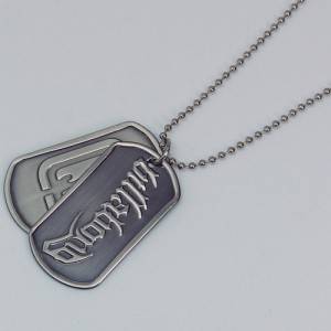 Dog Tag Pendant Necklace,Stainless Steel Dog Tags Custom Dog tag Jewellery Personalised Hollow Cut Alphabet Monogram Tag Necklace
