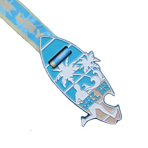 Custom surfboard bottle opener medal