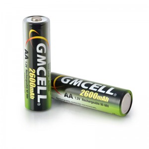 GMCELL 1.2V NI-MH AA 2600mAh ຫມໍ້ໄຟ rechargeable