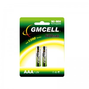 GMCELL 1.2V NI-MH AAA 600mAh bateria kargagarria