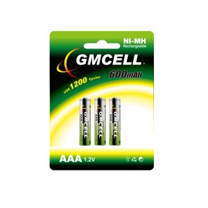 GMCELL 1.2V NI-MH AAA 600mAh Battery Yowonjezereka