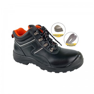 6 Inch Full Grain Cow Leather Shoes with Steel Toe and Plate