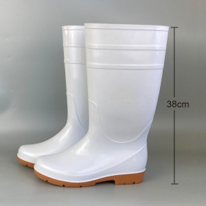 Սպիտակ սննդի և հիգիենայի ջրակայուն PVC աշխատանքային ջրային կոշիկներ