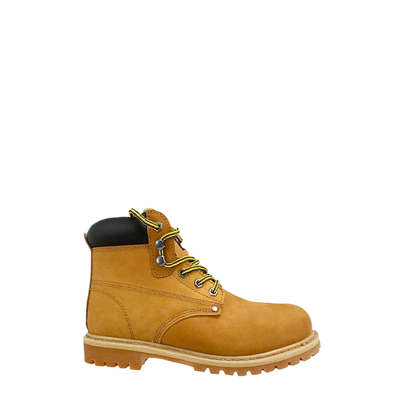 Yellow Nubuck Goodyear Welt Safety Leather Shoes with Steel Toe Cap