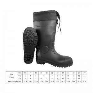 CE Winter PVC Safety Rain Boots with Steel Toe and Midsole