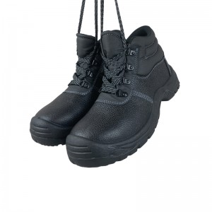 Lace-up Black Steel Toe Work Leather Boots