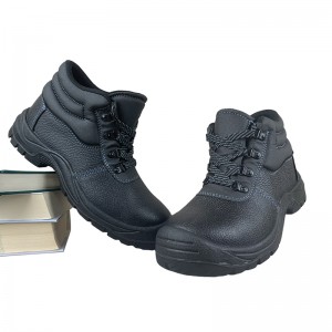 Lace-up Black Steel Toe Work Leather Boots