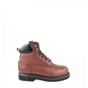 Pantofi de siguranță Goodyear maro de 6 inch cu vârf și placă de oțel