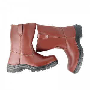 Red Cow Leather Knee Boot with Composite Toe and Kelvar Midsole