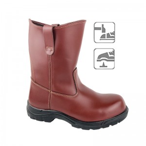 I-Red Cow Leather Knee Boot ene-Composite Toe kanye ne-Kelvar Midsole