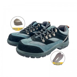 Summer Low-cut PU-sole Safety Leather Shoes with Steel Toe and Midsole