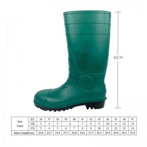 Dark Green PVC Waterproof Steel Toe Work Rubber Boots
