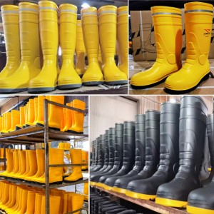 Stivali da pioggia di sicurezza riflettenti in PVC Botas De Lluvia