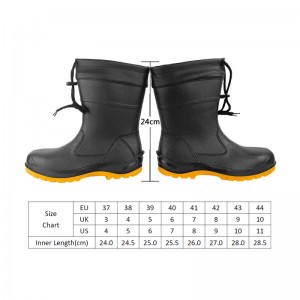 Lightweight Low-cut Steel toe PVC Rain Boots with Collar