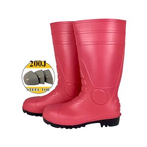 Lady Pink Farming Steel Toe Cap PVC Dlo Boots