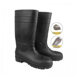 I-CE ASTM AS/NZS I-PVC Safety Rain Boots enozwane Lwensimbi kanye ne-Midsole