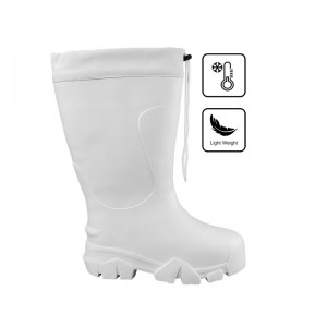 أحذية المطر EVA خفيفة الوزن باللون الأبيض للطقس البارد الصناعي الغذائي