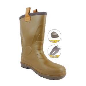 CE Certificate Winter PVC Rigger Boots with Steel Toe and Midsole