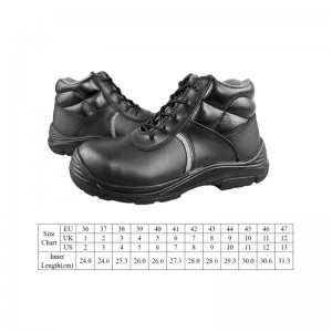 S1P 6 inch Classic PU-sole Injection Black Leather Steel Toe Work Boots