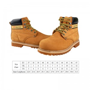 Yellow Nubuck Goodyear Welt Safety Shoes with Steel Toe and Midsole