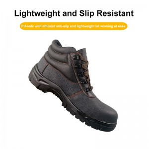 Модне црне С3 ПУ-ђон заштитне кожне ципеле на пертлање