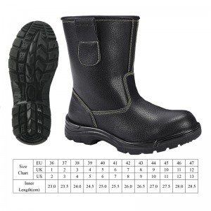 10 inch Oilfield Safety Leather Boots with Steel Toe and Midsole