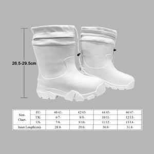 Slip-Resistant EVA Winter Boots with Fabric White Chef Boots