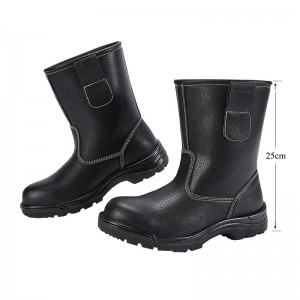 10 inch Oilfield Safety Leather Boots with Steel Toe and Midsole