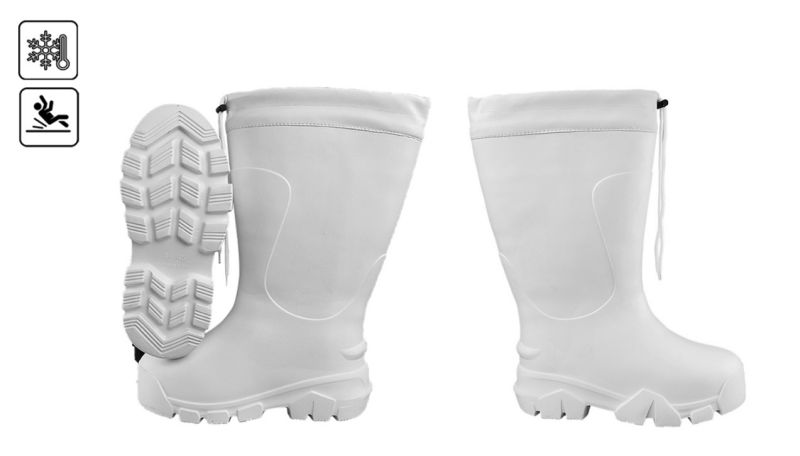White lightweight EVA rain boots on new.