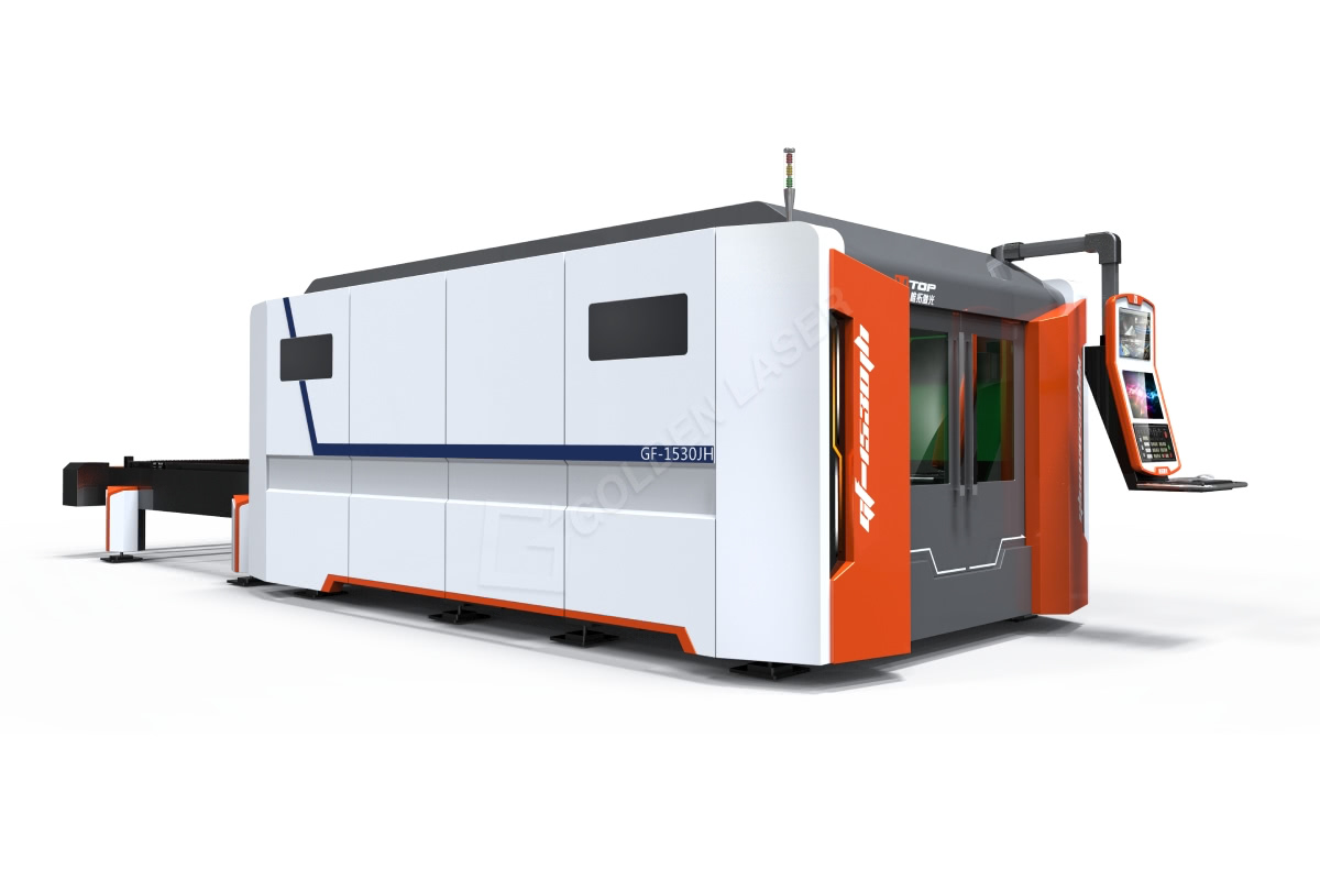 High Power Whole Cover Fiber Laser Cutting Machine With BECKHOOF Controller