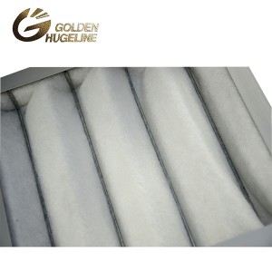 Galvanizado ŝtalo Pleat alta lofted sinteza fibro Ĉefa aero filtrilon industria filtrilo