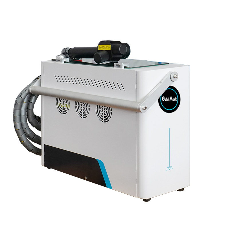Mini 50w 100w puls laser skjinmeitsjen masine foar metalen roest ferve stof