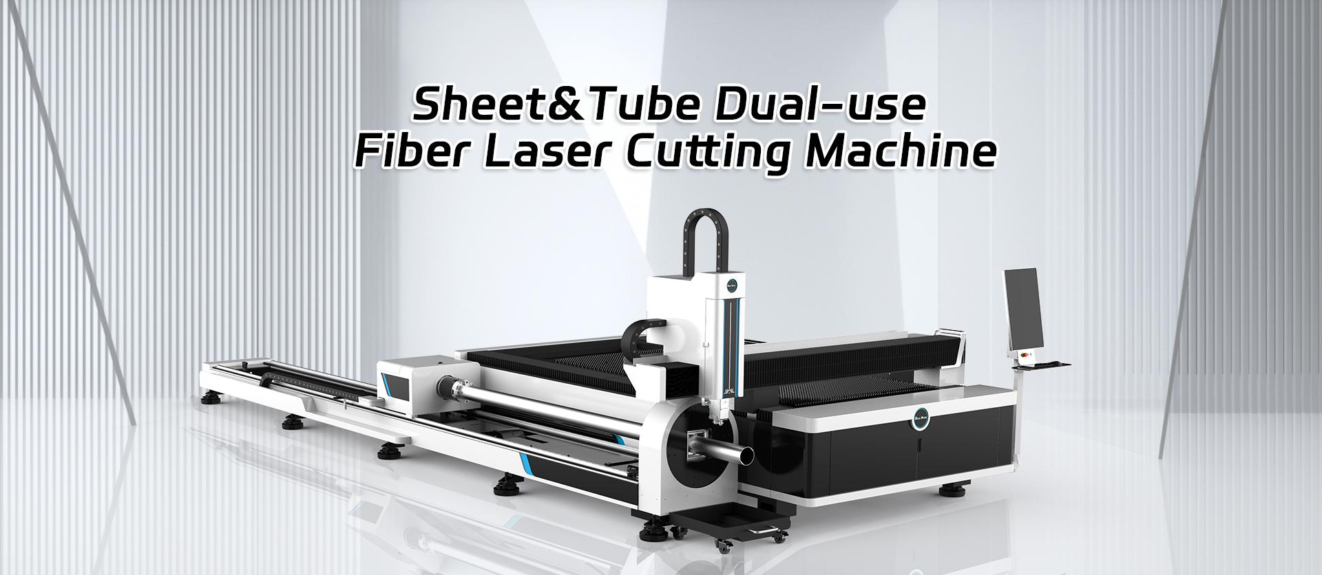 Máquina de corte a laser de fibra de dupla utilização para folhas e tubos