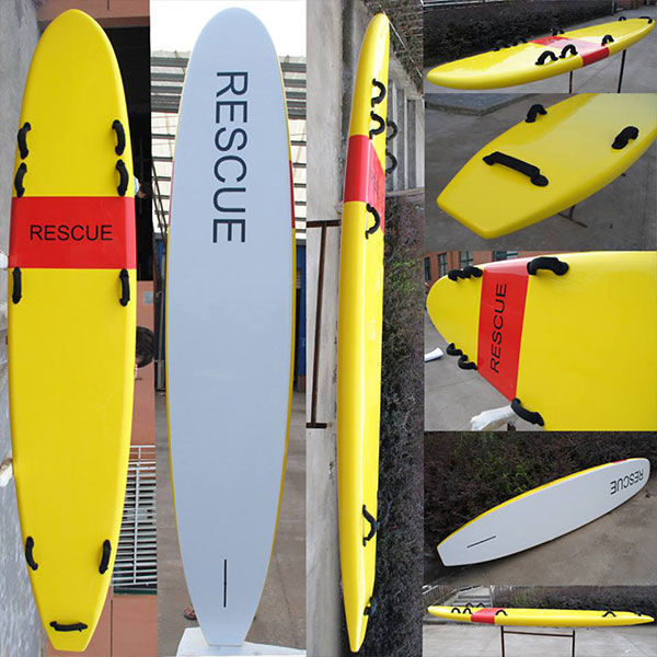 Rescue Surfboard with handles and foot pads
