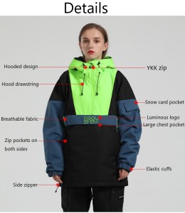 ຄົນອັບເດດ: ລະດູຫນາວ custom windproof ເສື້ອກັນຫນາວ snowboard kids ski suit snow wear jacket with hoodie