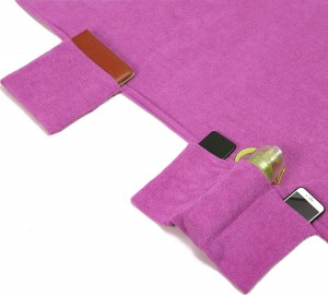 Mikrofaser-Polyester, schnell trocknendes Strand-Lounge-Stuhl-Handtuch mit Taschen-Stuhlbezug für Schwimmbad
