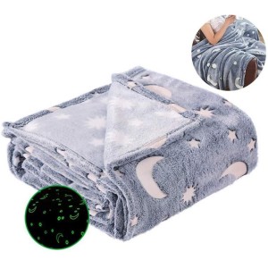 Flannel Throw Luminous Blanket for Bed Sofa Couch