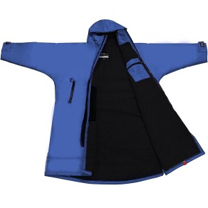 Recycled Waterproof coat changing robe Surf coat with fleece lining swim jacket
