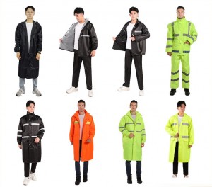 Reflective Rain Suit Jacket & Trouser Suit Raincoat set for Rainstorm