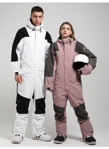 Waterproof jumpsuit unisex one-piece snow suits txiv neej poj niam caij skiing snowboard suits lub caij ntuj no
