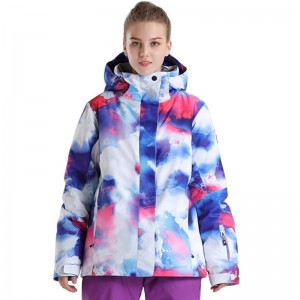 çocuk kış snowboard kayak kıyafeti kar giyim ceketi ve kapüşonlu 2 parçalı set