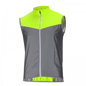 เสื้อแจ็คเก็ตเสื้อกั๊ก Hi Vis แบบสะท้อนแสงสำหรับการฝึกวิ่งจักรยาน