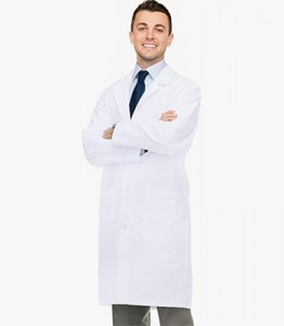 의사의 흰색 실험실 가운 성인용 의상