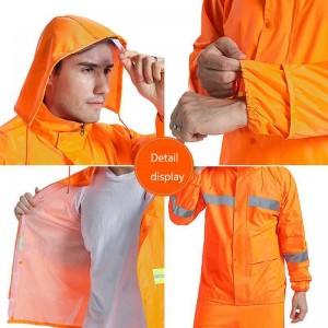 Waterproof Outdoor Reflective Raincoat Thick Hooded