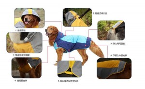 dog raincoat reflective waterproof for small medium and large dogs