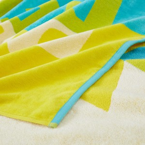Fanontam-pirinty Logo namboarina Cotton Beach Towel ho an'ny dobo filomanosana