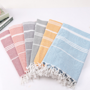 Wholesale fashionable Turkish beach towel with tassel