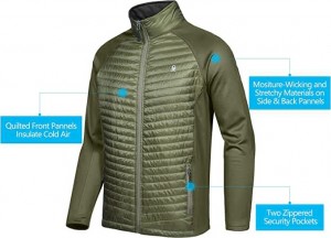 Erkek Yalıtımlı Sıcak Koşu Ceketi, Termal Hibrit Yürüyüş Ceketi