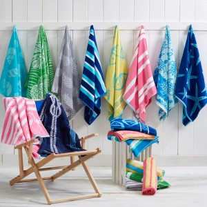 Customized Logo Printing Cotton Beach Towel para sa swimming pool