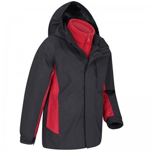Waterproof Rain Jacket Hood Windproof Fleece Parka Winter Coat